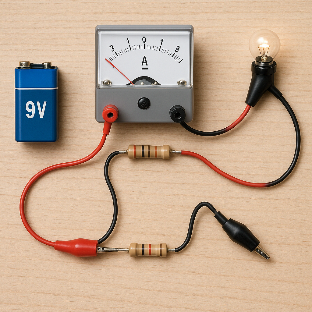 Dlaczego amperomierz musi być podłączony szeregowo.