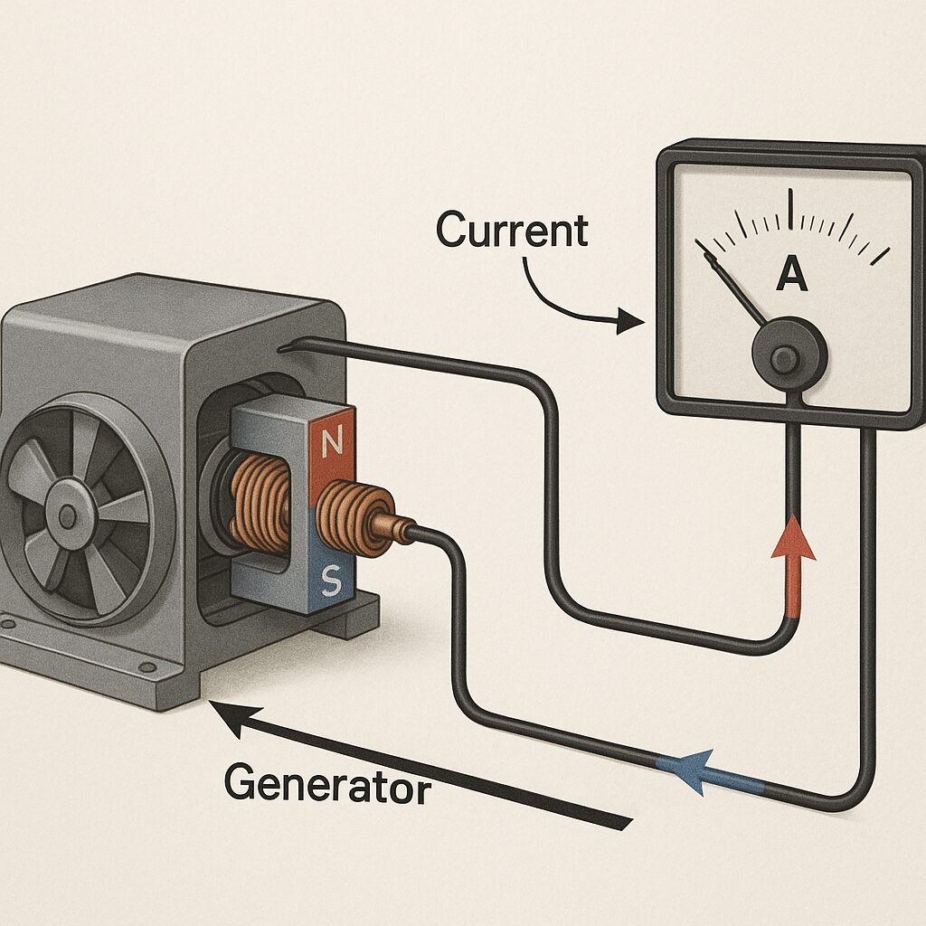 Jak działa amperomierz w generatorze prądu.