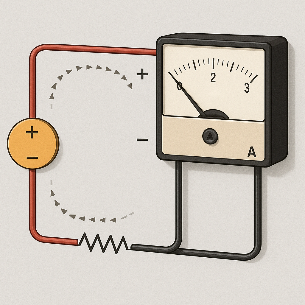 Jak działa amperomierz zasilany z pomiaru (self-powered).