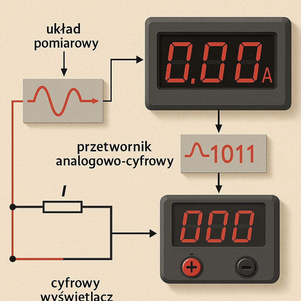 Jak działa cyfrowy wyświetlacz w nowoczesnym amperomierzu.