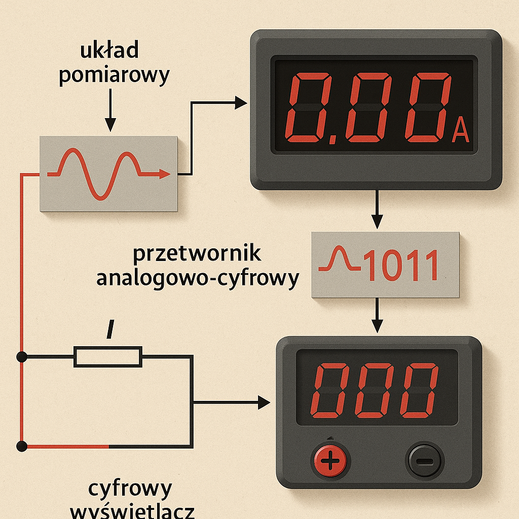 Jak działa cyfrowy wyświetlacz w nowoczesnym amperomierzu.
