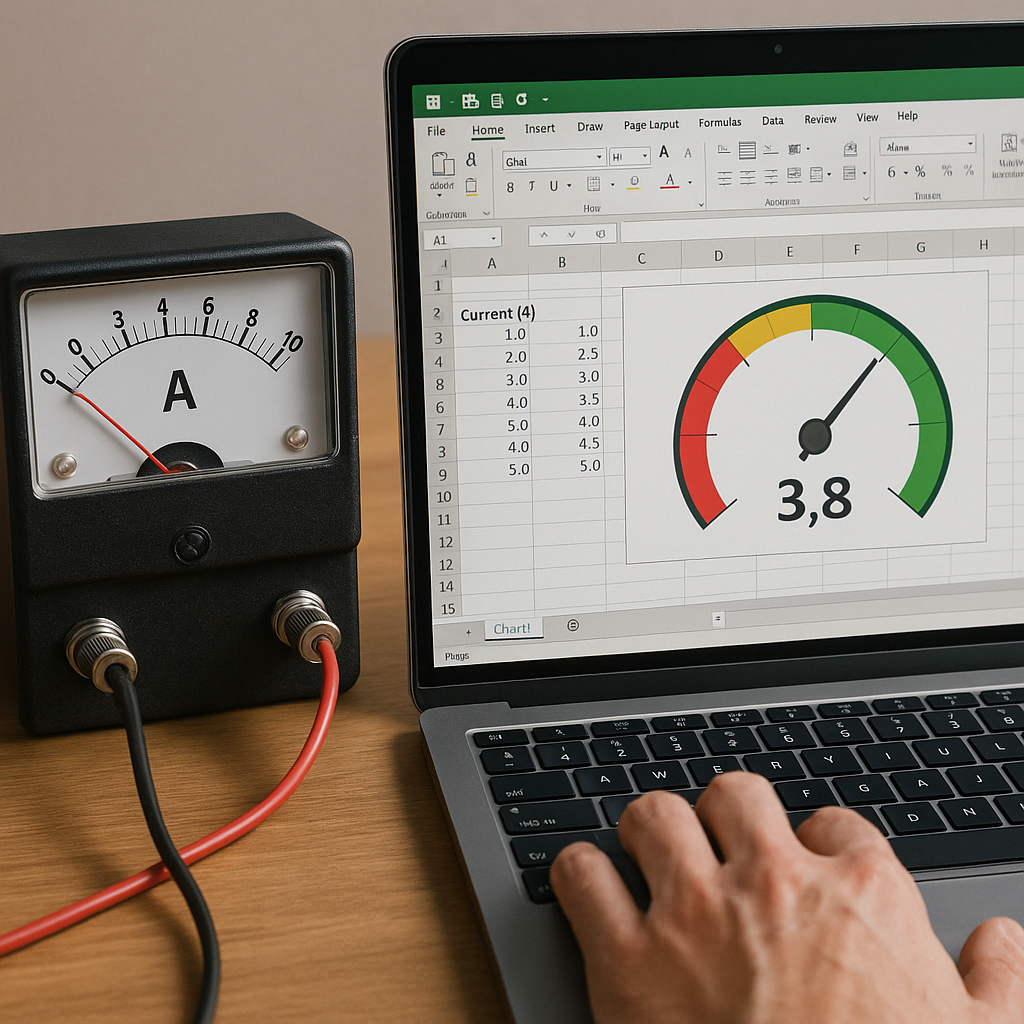 Jak stworzyć wizualizację danych z amperomierza w Excelu.