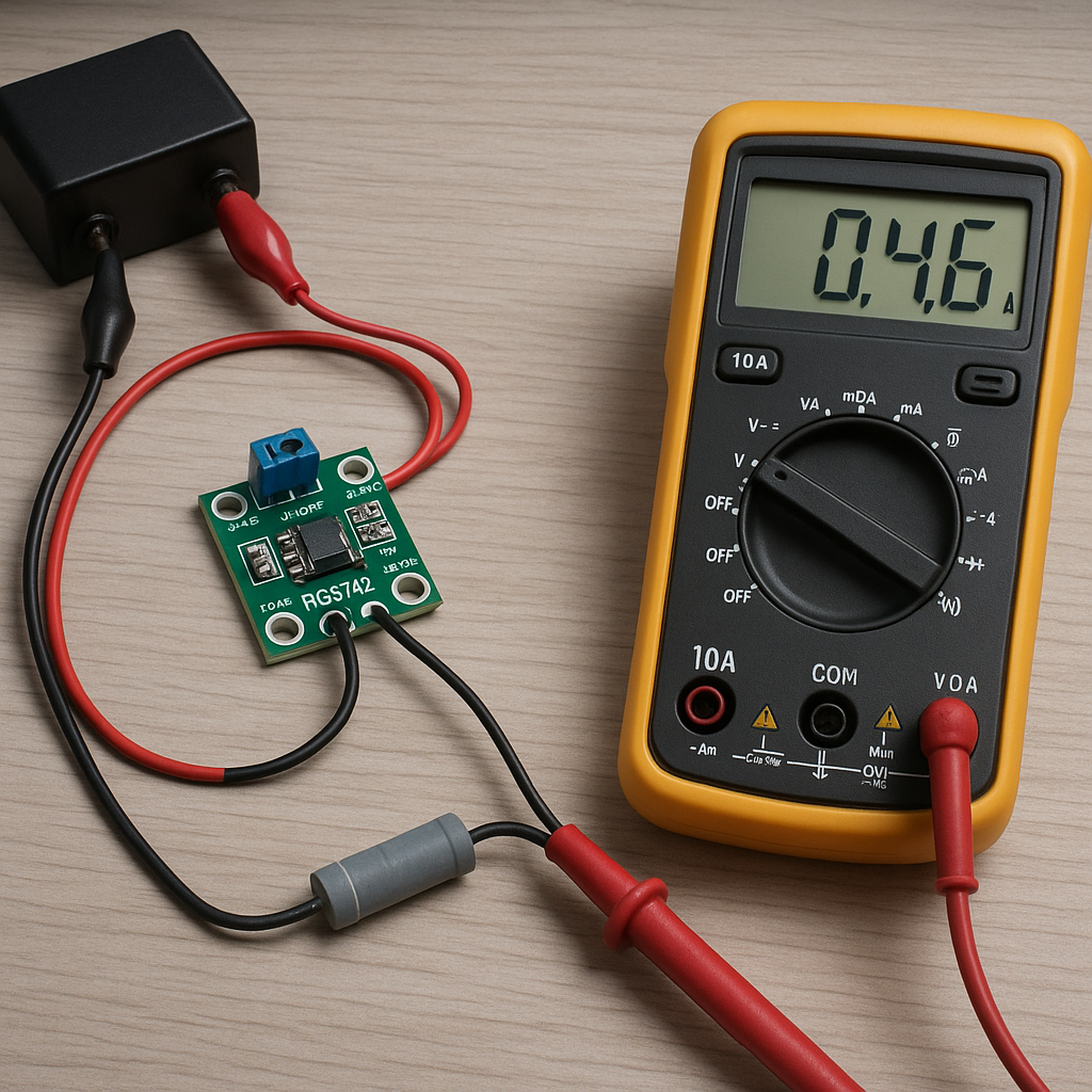 Pomiar prądu w obwodach DC z użyciem czujnika ACS712.