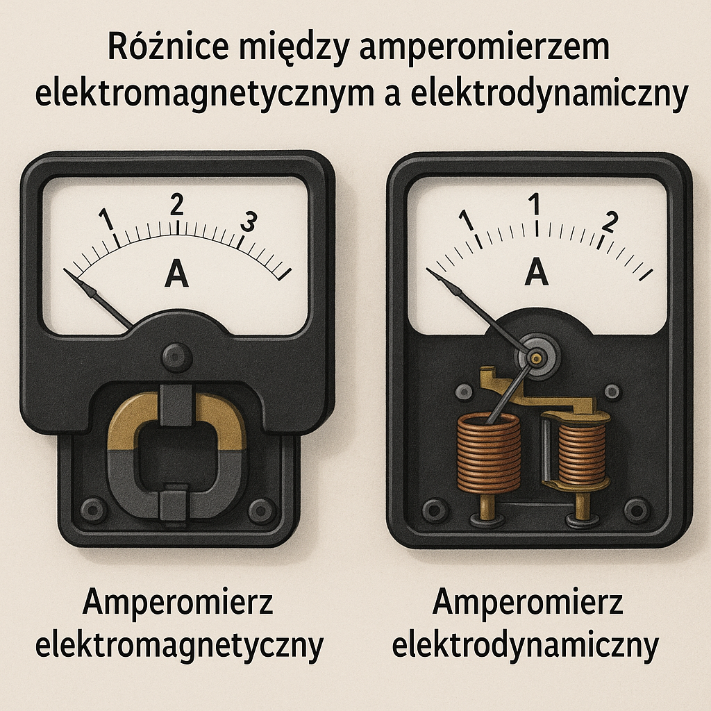 Różnice między amperomierzem elektromagnetycznym a elektrodynamicznym.