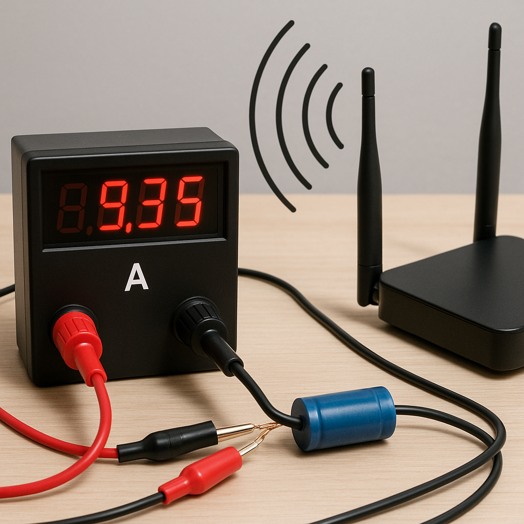 Wpływ zakłóceń elektromagnetycznych na działanie amperomierza.