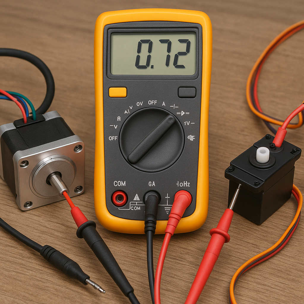 Pomiar prądu w silnikach krokowych i serwomechanizmach.