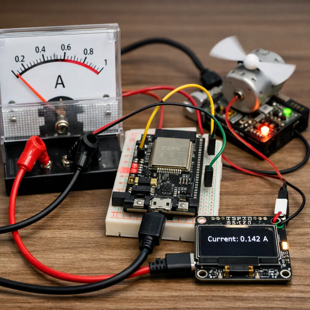 Jak amperomierz współpracuje z mikrokontrolerem ESP32.