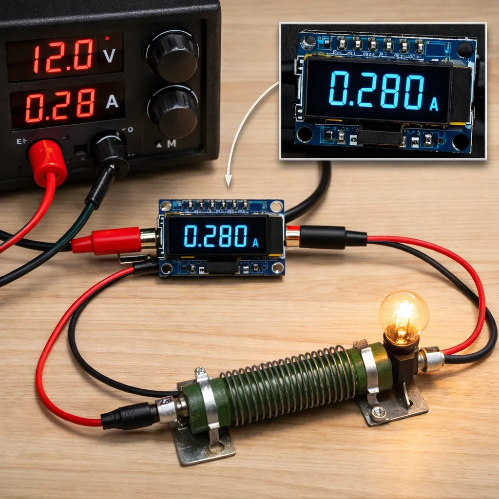 Jak działa amperomierz z wyświetlaczem OLED.