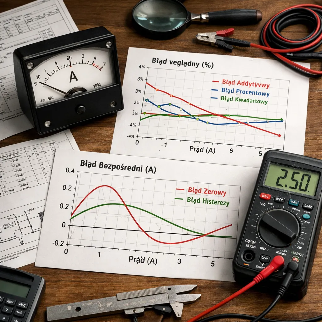 Jak interpretować charakterystyki błędów amperomierza.